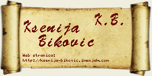 Ksenija Biković vizit kartica